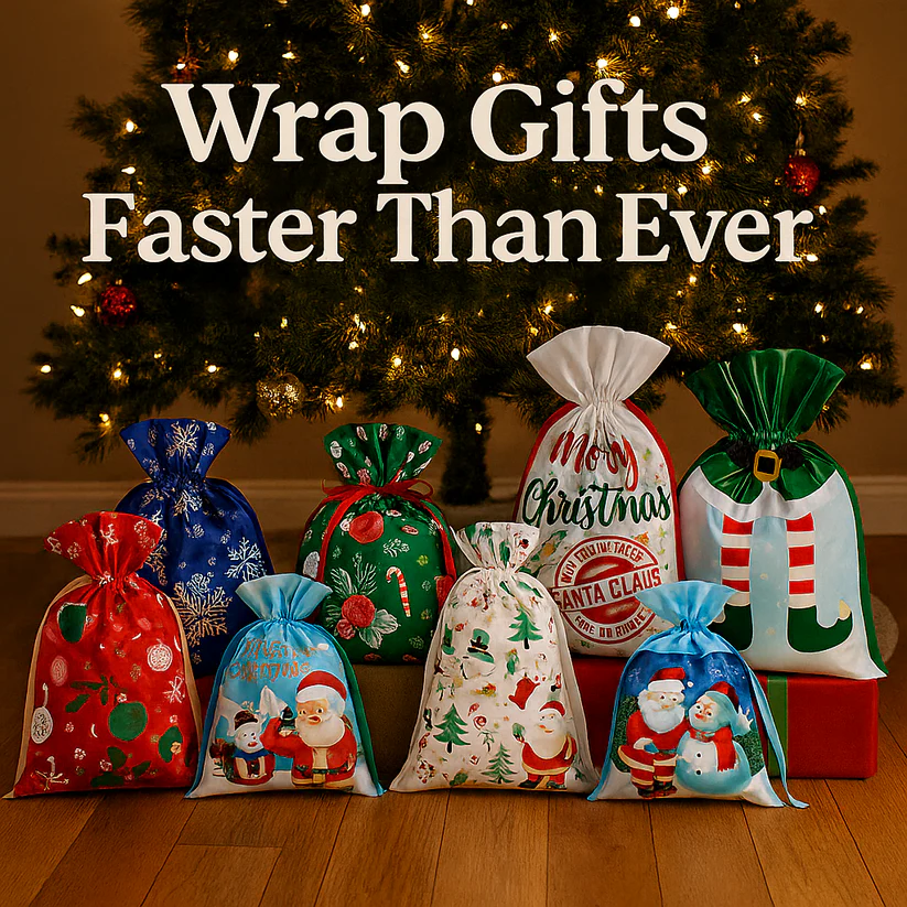 🎁MerryPouch Christmas Drawstring Gift Bags