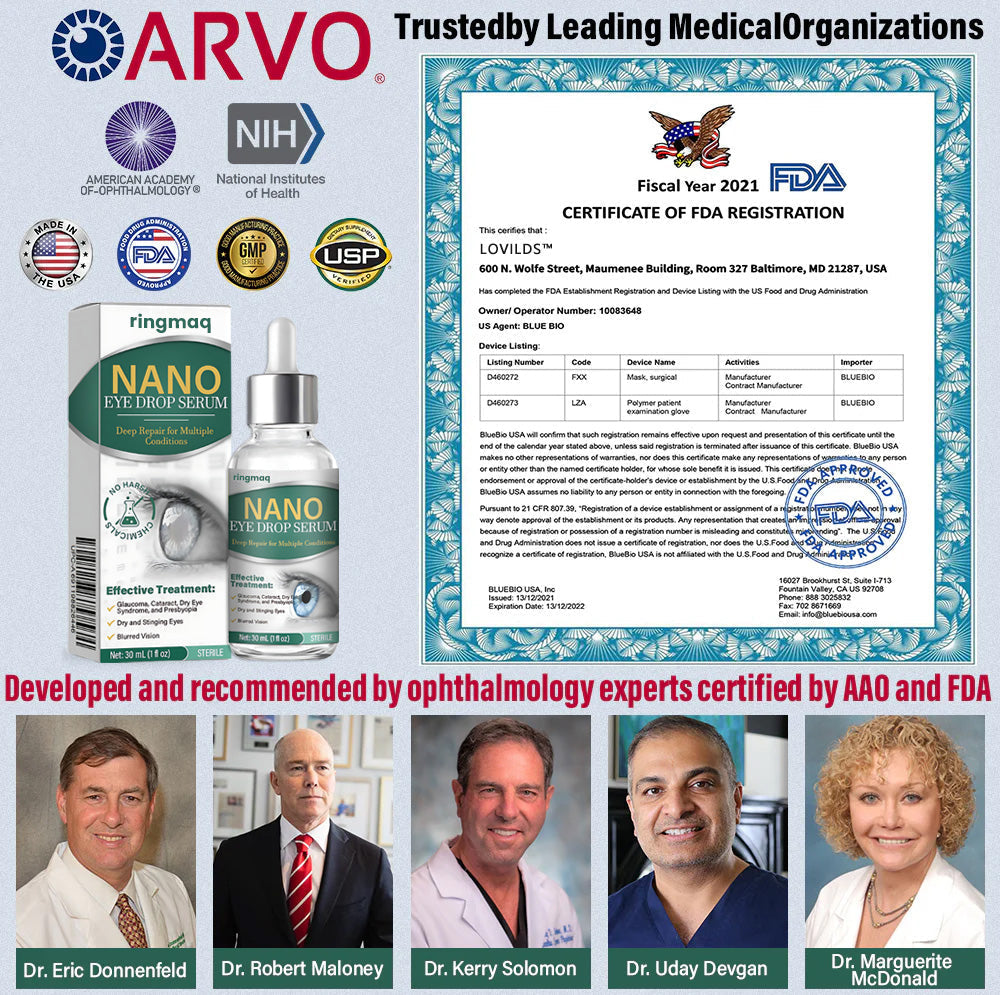ringmaq Nano Eye Drops Serum ✅FDA Approved(Suitable for presbyopia, dry eye syndrome, glaucoma, and cataracts) 👀