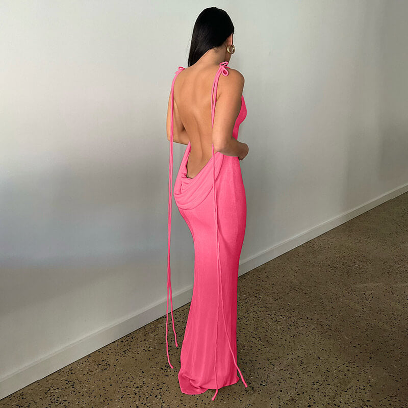Backless Maxi Dress Buy 2 Automatic 10% Off & Free Shipping