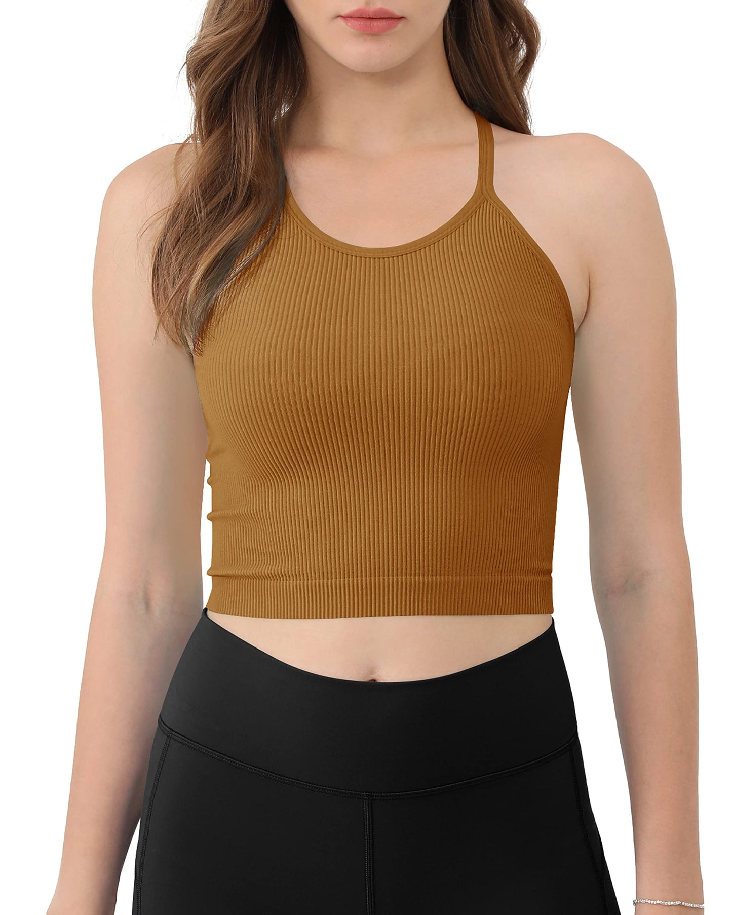 🌸Women's Crop 3-Pack Washed Seamless Rib-Knit Camisole Crop Tank Tops