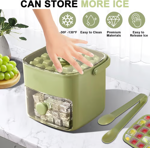 Portable Ice Maker with Lid and Storage Boxπ§