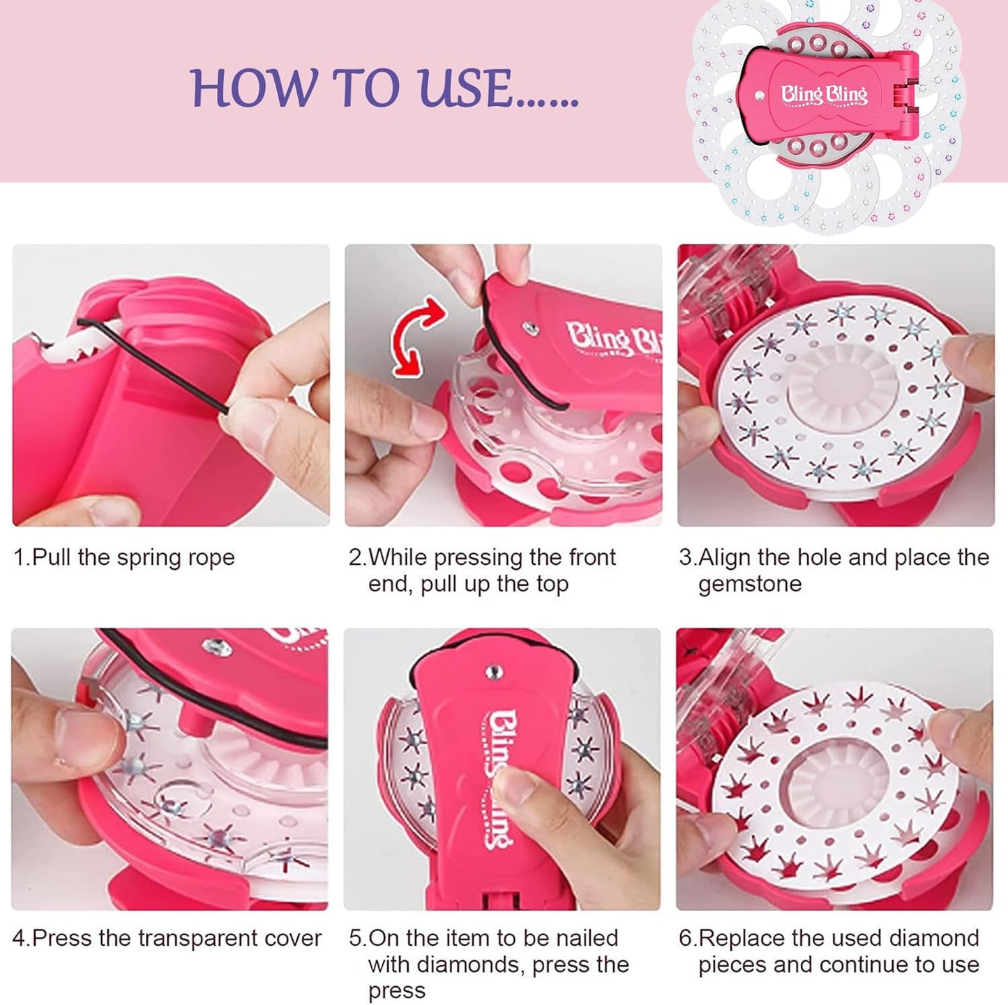 💎Glitter Diamond Styling Tools Hair Gemstone Styling Set