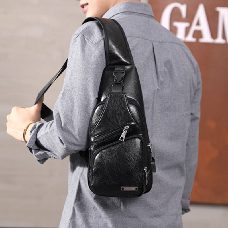 Exquisite Gift - Men's Multifunctional High Quality Leather Chest Bag