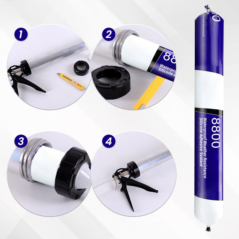 Silicone adhesive sealantš„waterproof and weatherproof against mold and mildew