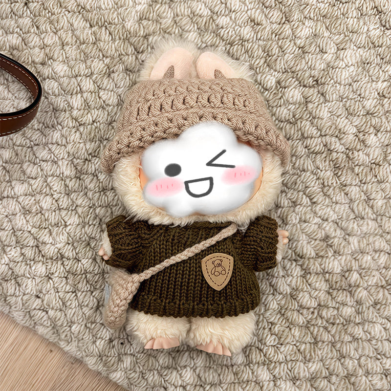 Cute Hat, Sweater, and Bag 3-Piece Set for Labubu Doll