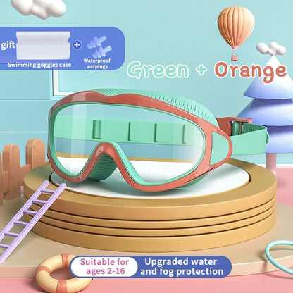 HD children's large frame waterproof and anti-fog swimming goggles