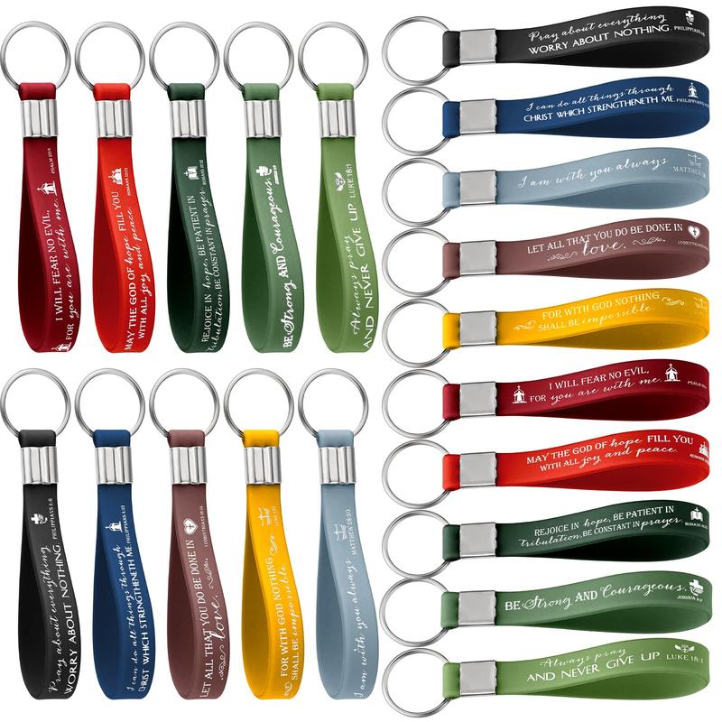 🔥LAST DAY 50% OFF - ✨24/36/100Pcs Bible Verse Keychain Christian Trendy Keychain Wristlet