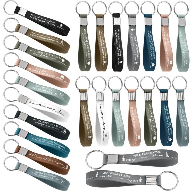 🔥LAST DAY 50% OFF - ✨24/36/100Pcs Bible Verse Keychain Christian Trendy Keychain Wristlet