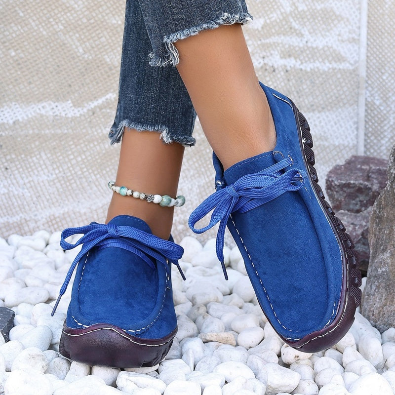 Women's Low Top Lace-up Stitching Flat Shoes 24-hour delivery from the US