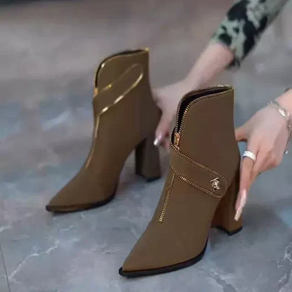 Women's Fashion Zipper Ankle Boots