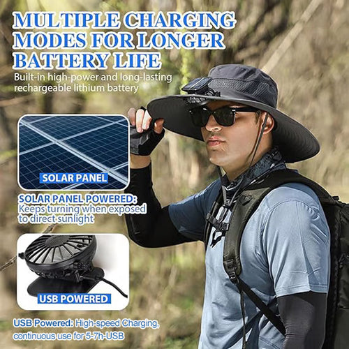 Ultralight Solar Fan Sun Hat