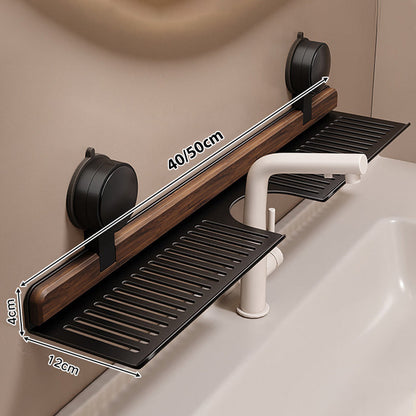Time-limited Special 50% OFF Walnut Suction Cup Bathroom Shelf