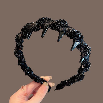 Pretty Black Beaded Everyday Headband